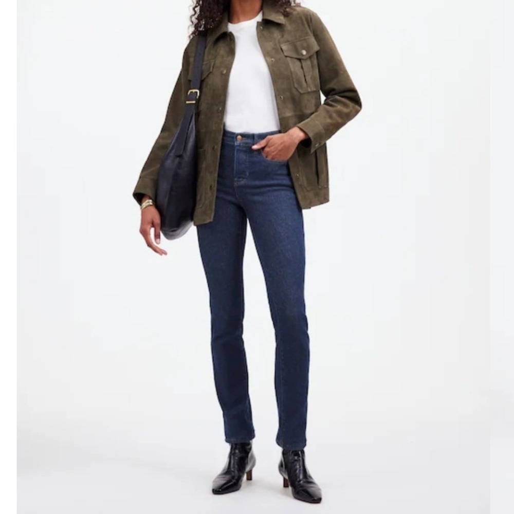 Madewell Mid-Rise Stovepipe Jeans Dark Wash‎ Straight Leg Size 27 NWOT $128